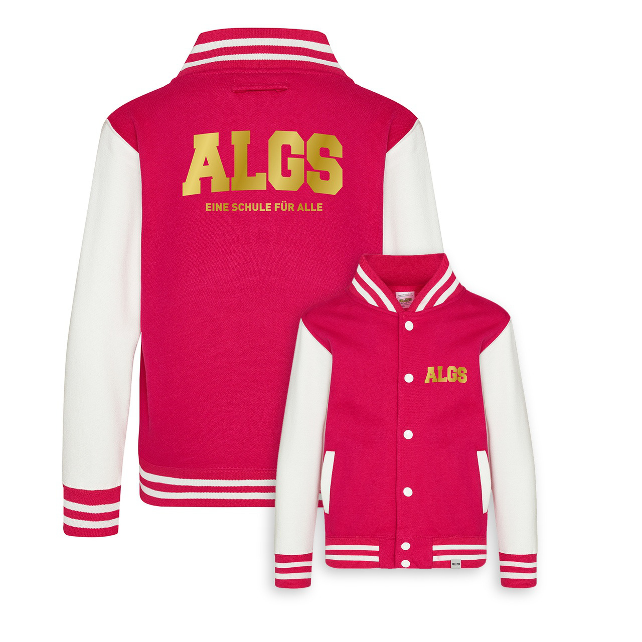 College-Jacke – Hotpink-Weiß