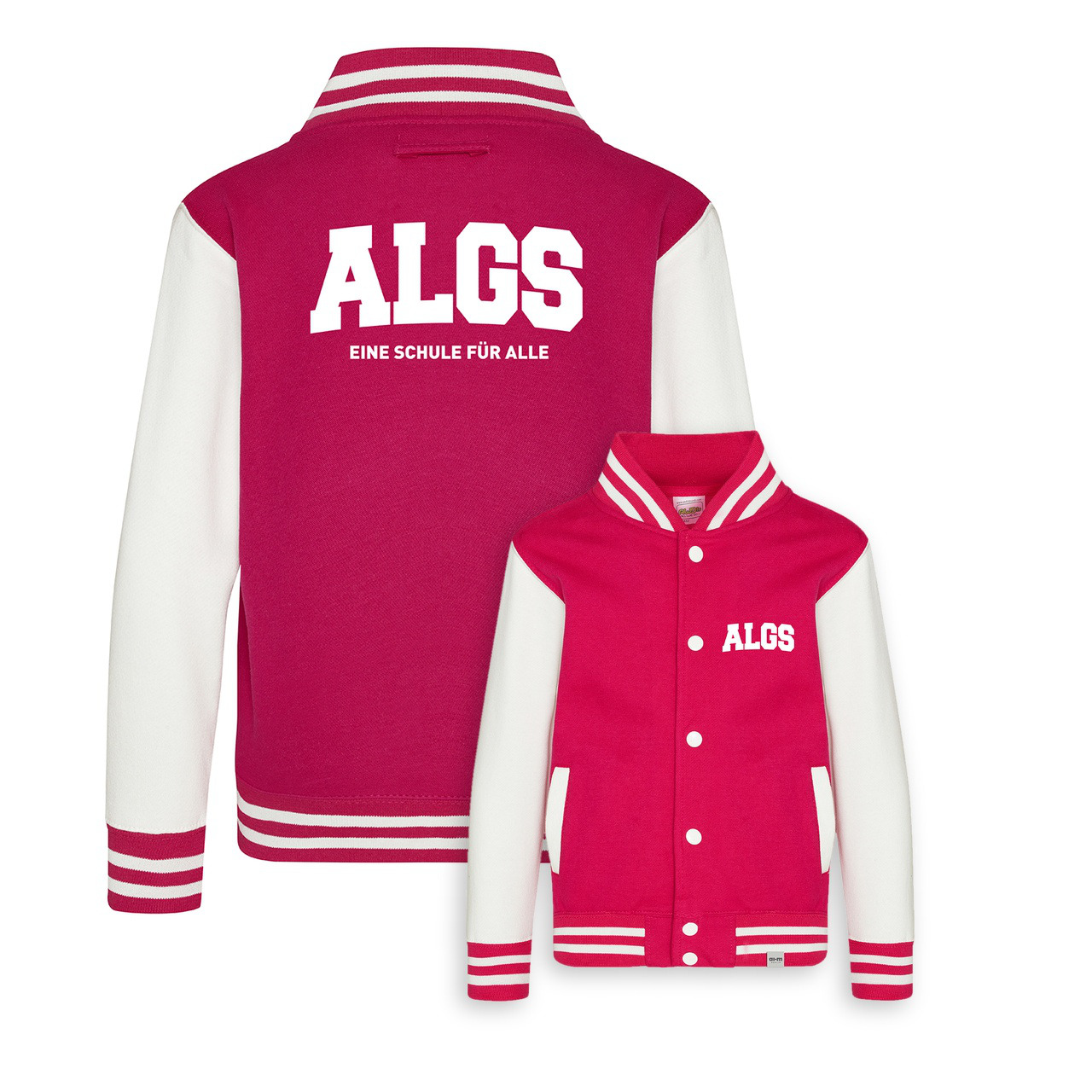 College-Jacke – Hotpink-Weiß