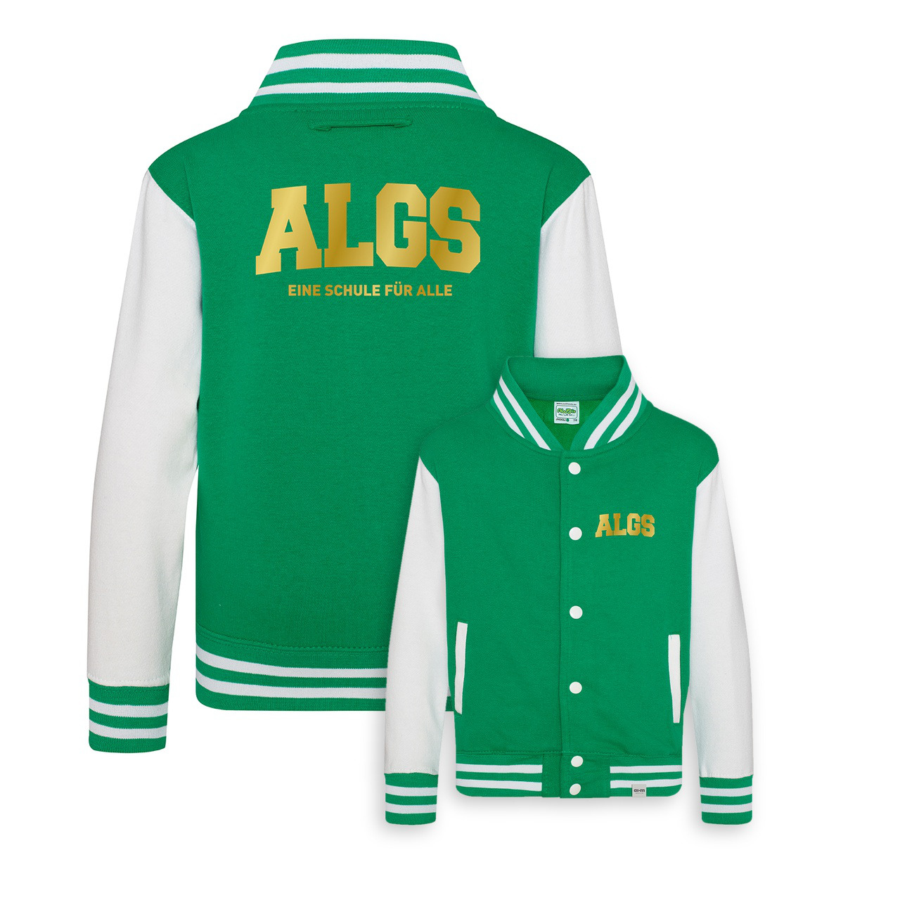 College-Jacke – Kellygreen-Weiß