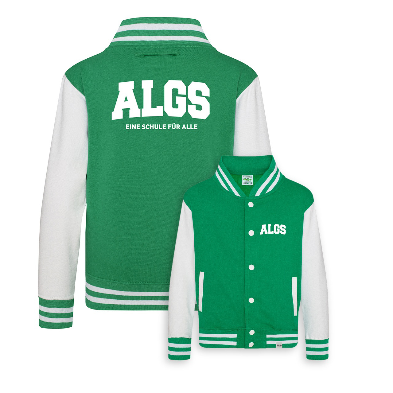 College-Jacke – Kellygreen-Weiß