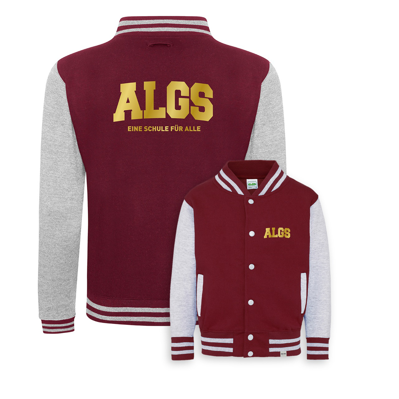 College-Jacke – Weinrot-Hellgrau