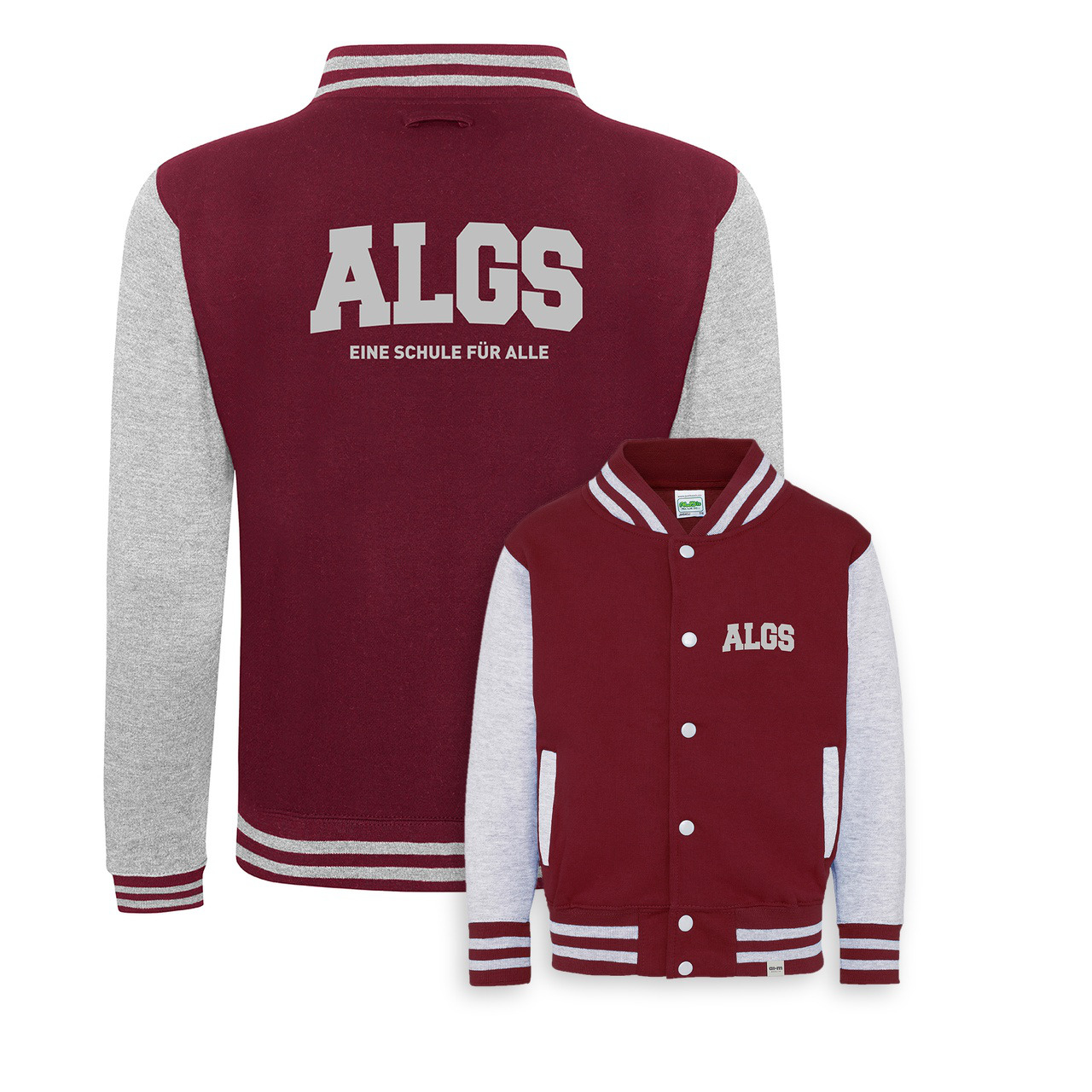 College-Jacke – Weinrot-Hellgrau