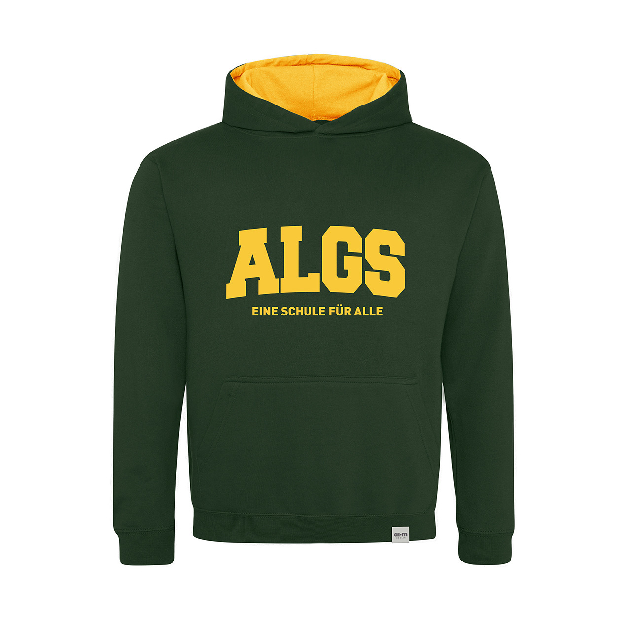 Varsity-Hoodie (Zweifarbig) – Dunkelgrün-Goldgelb