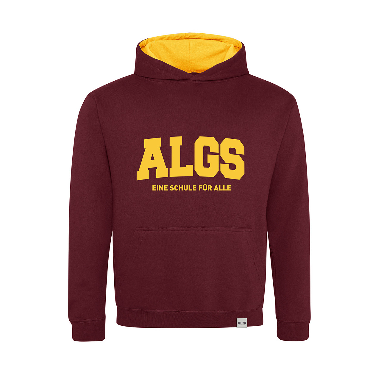 Varsity-Hoodie (Zweifarbig) – Weinrot-Goldgelb